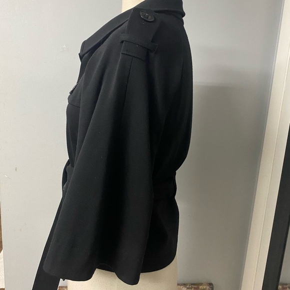 THEORY AMADI BELTED CROPPED TRENCH COAT UTILITY JACKET BELLED SLEEVES - Picture 8 of 11